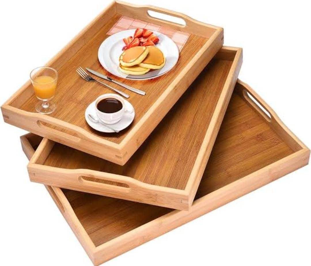  Bamboo serving tray 3pc set 