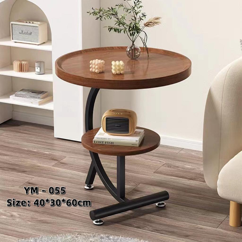Modern Round Sofa Side Table With Wheels