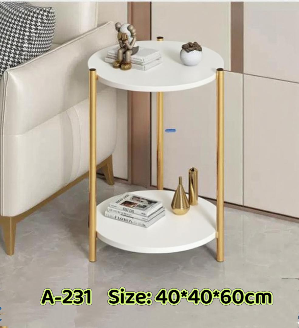 two-tiered round side table,