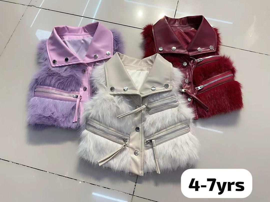  children's faux fur vests or jackets. 